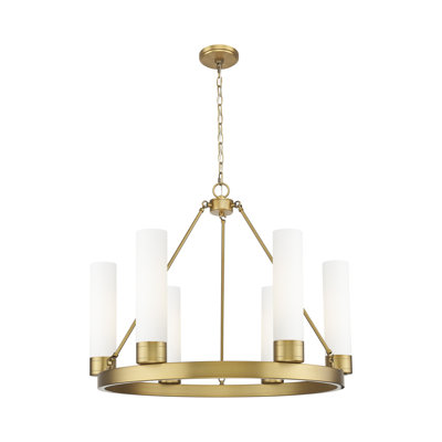 Lustre 6 lumières avec abat-jour Scherer