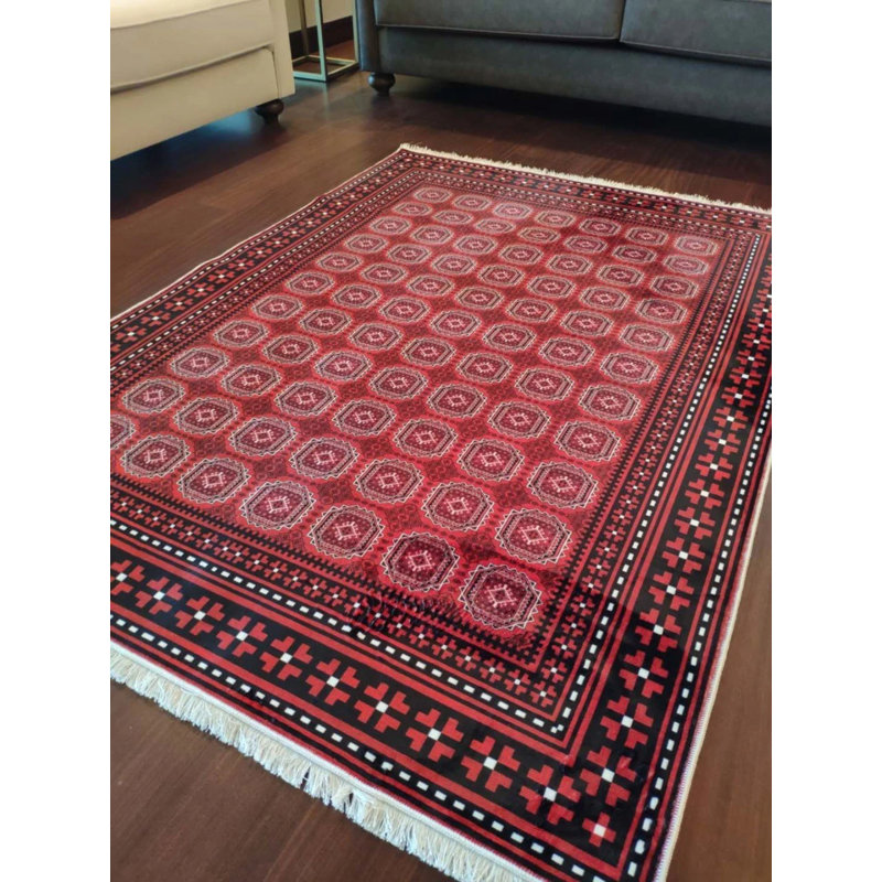 Tapis en coton avec envers antidérapant Lanney, Rectangle 3 pi 3 po x 4 pi 11 po