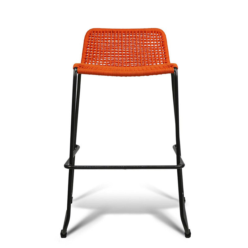 Knot Halfback Bar Stool, Orange, Charcoal