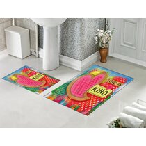 Cascata 100% Cotton Polka Dots Bath Rug (Set of 2) Wade Logan Color: White