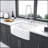 White Farmhouse Sink - Kitchen Sink Ceramic Arch Edge Apron Front Single Bowl Farm Kitchen Sinks
