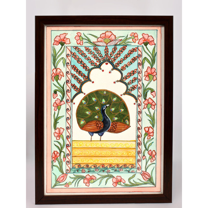 Mughal Peacock | Framed Painting | Acrylic On Canvas | By Ritu