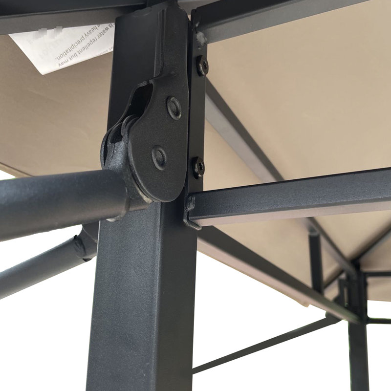 Tente barbecue de 8 x 4 pi avec support et couvercle en acier - Toile portative, anti-feu et en métal