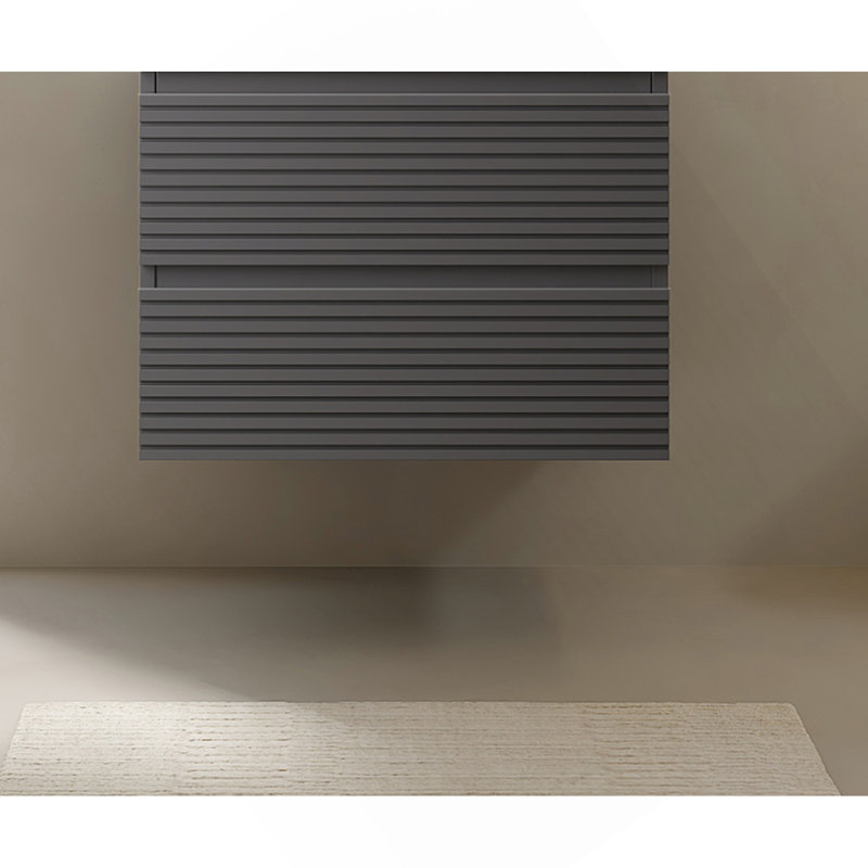 24''  Wall Mounted Cabinet NO Basin, NO Faucet And Sink Cover, Gray