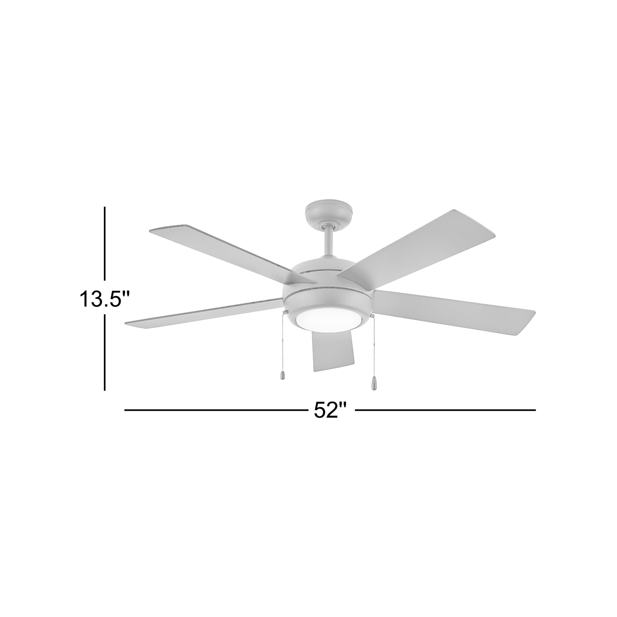 Marcin 52'' 5 Blade Ceiling Fan with LED Light Kit, Matte Black with Matte Black Blade