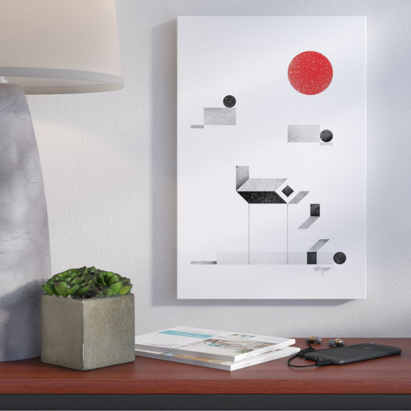 I, impression sur toile tendue Openspace, H 26 po x l 18 po x P 1,5 po, Toile avec cadre noir, Pas de tapis
