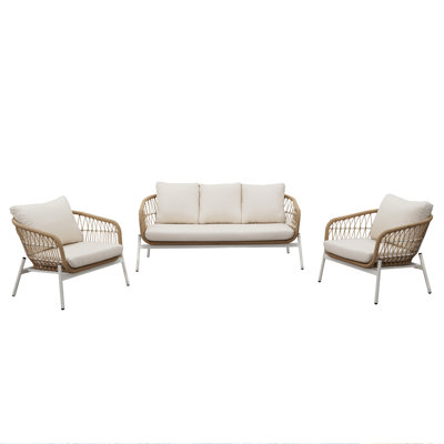 Ensemble de conversation à assise profonde avec coussins Dundesert