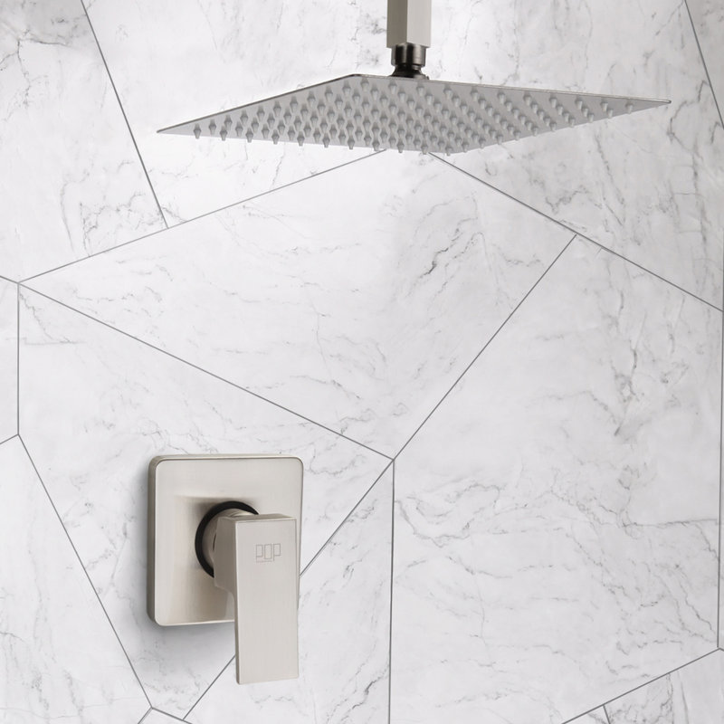 Shower Faucet with Rough in-Valve, Brushed Nickel