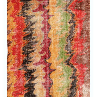 Wool Abstract Area Rug in Red