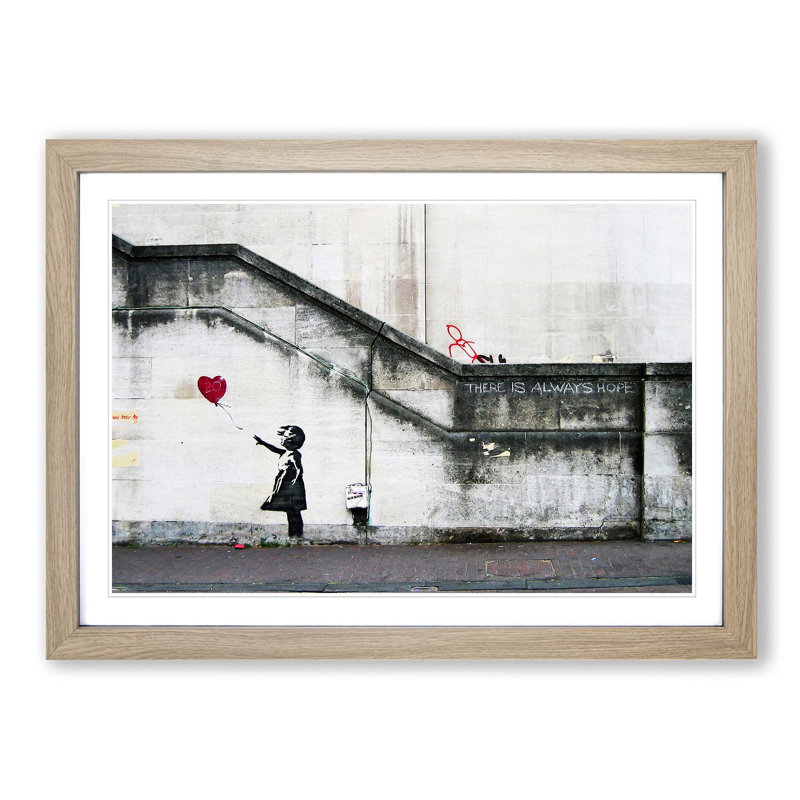 Banksy - Single Picture Frame Print, Oak