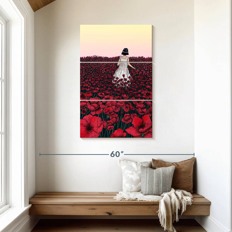Harnek champ de coquelicots beauté II, H 45 po x l 28 po
