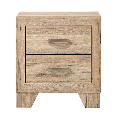 Natural 2 Nightstand Having Heavy-Duty Drawer Glides And Reconfigurable Metal Handle Bedroom With Conspicuous Modifiable Article