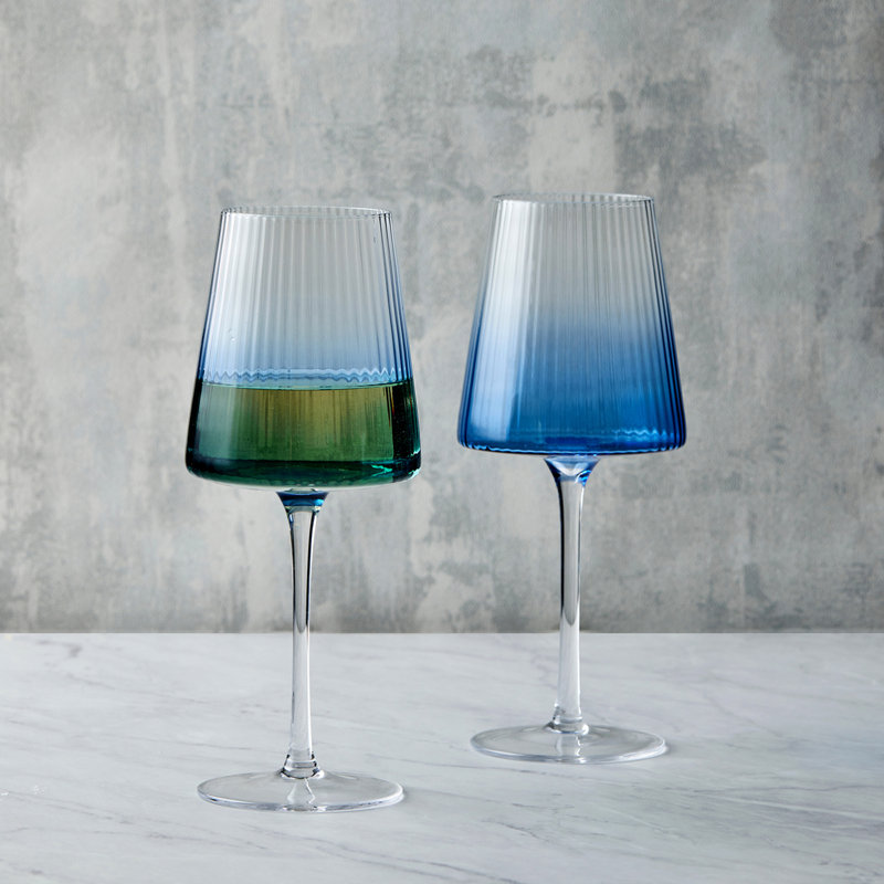 Empire Wine Glasses, Blue