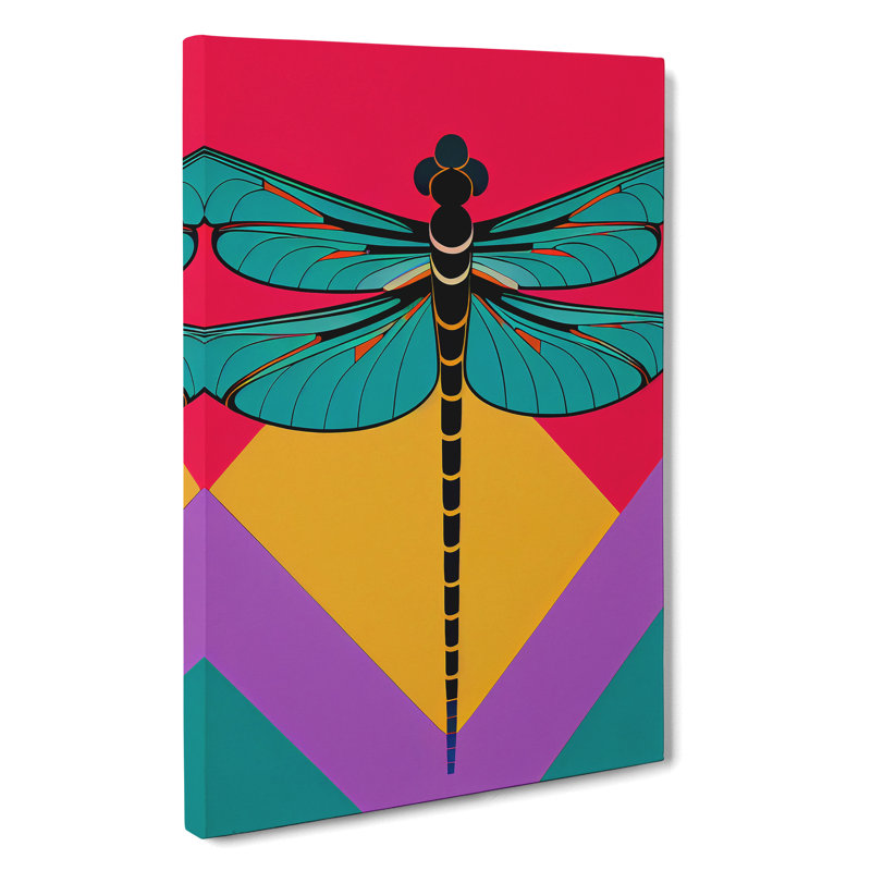 Art Deco Dragonfly - Wrapped Canvas, 76cm H x 50cm W x 3cm D