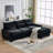 Kamanda 99'' Chenille Sectional Sofa with Movable Ottoman & Back Cushions-118568670