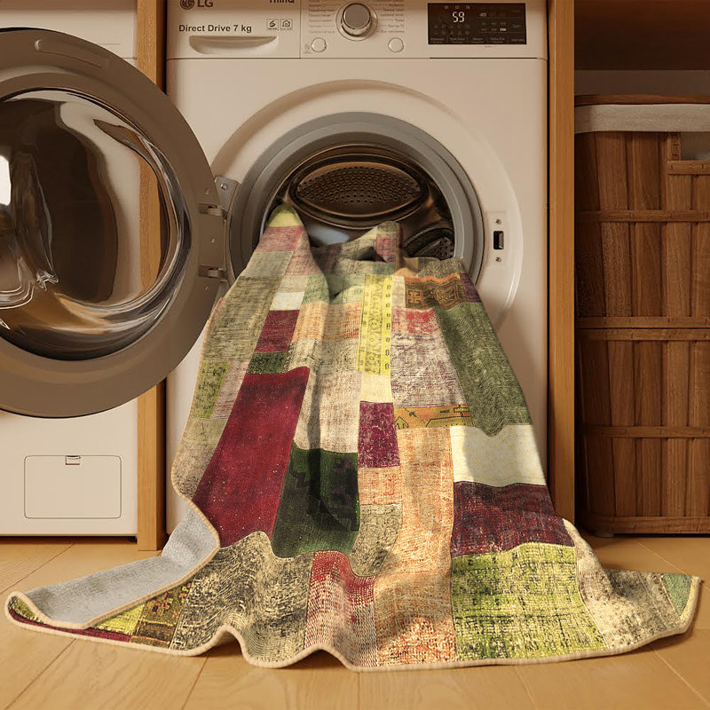Performance Patchwork Indoor Rug, Rectangle 5' x 8'