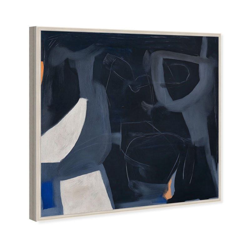 Obscured Voices I Canvas Abstract Print by Oliver Gal, Black Frame, 12 x 12, 13"H x 13"W, Silver Frame