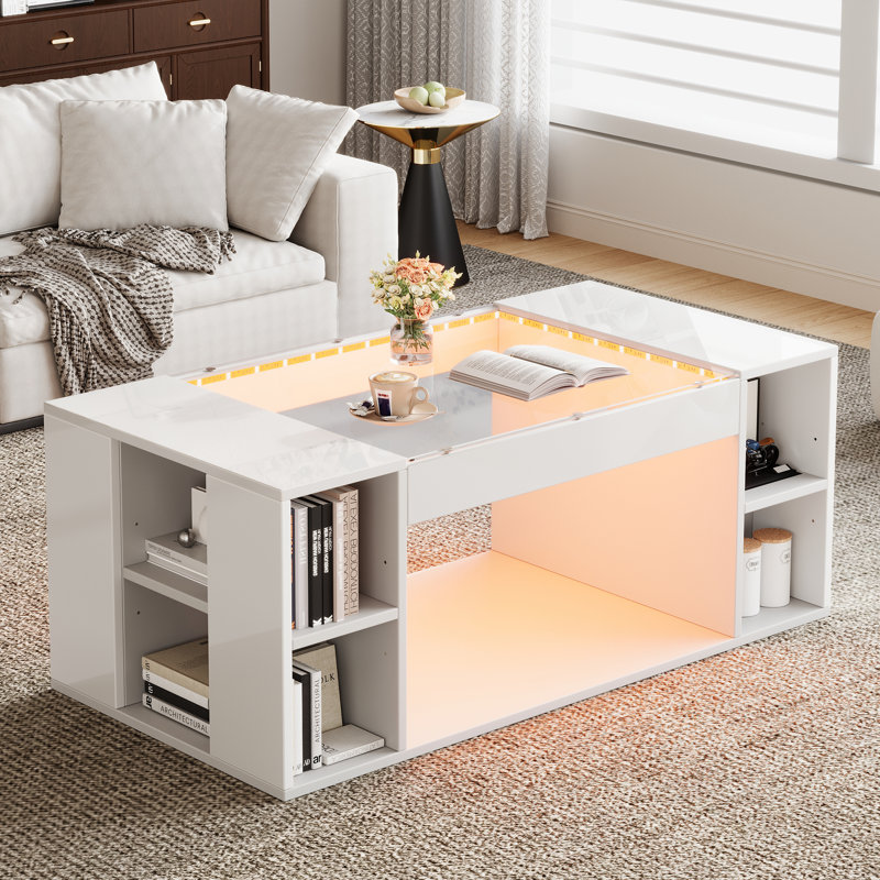 Solid Coffee Table with Storage
