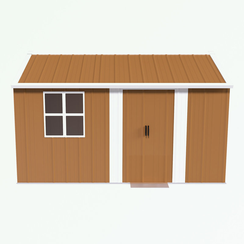 Metal Storage Shed with Windows and double sliding Doors