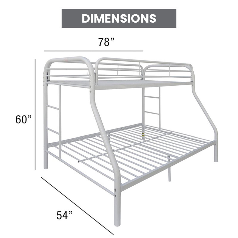 Henline Kids Bunk Bed, White, Twin Over Full