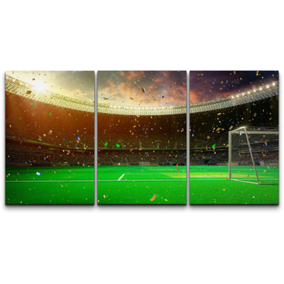 Célébration de la victoire du championnat dans le stade de soccer, images ultra modernes et contemporaines de sportifs, impression numérique sur toile giclée sur toile