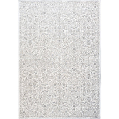 Tapis en viscose ivoire, gris et beige Elias