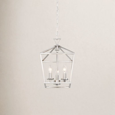 Hastings 10" W 3-Light Geometric Lantern Chandelier