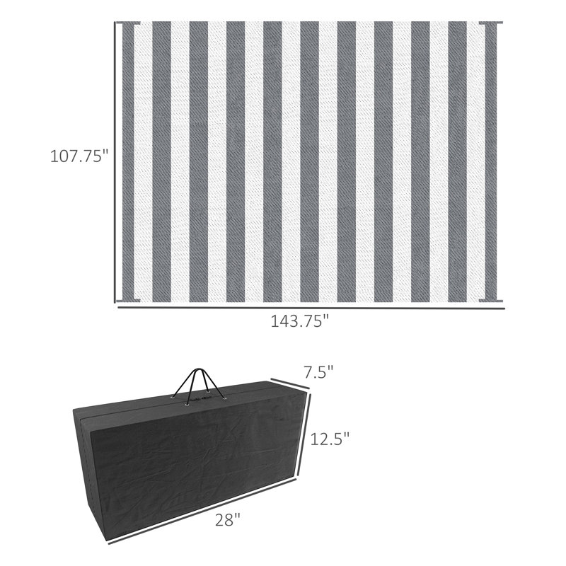 Outsunny Reversible Outdoor Rug