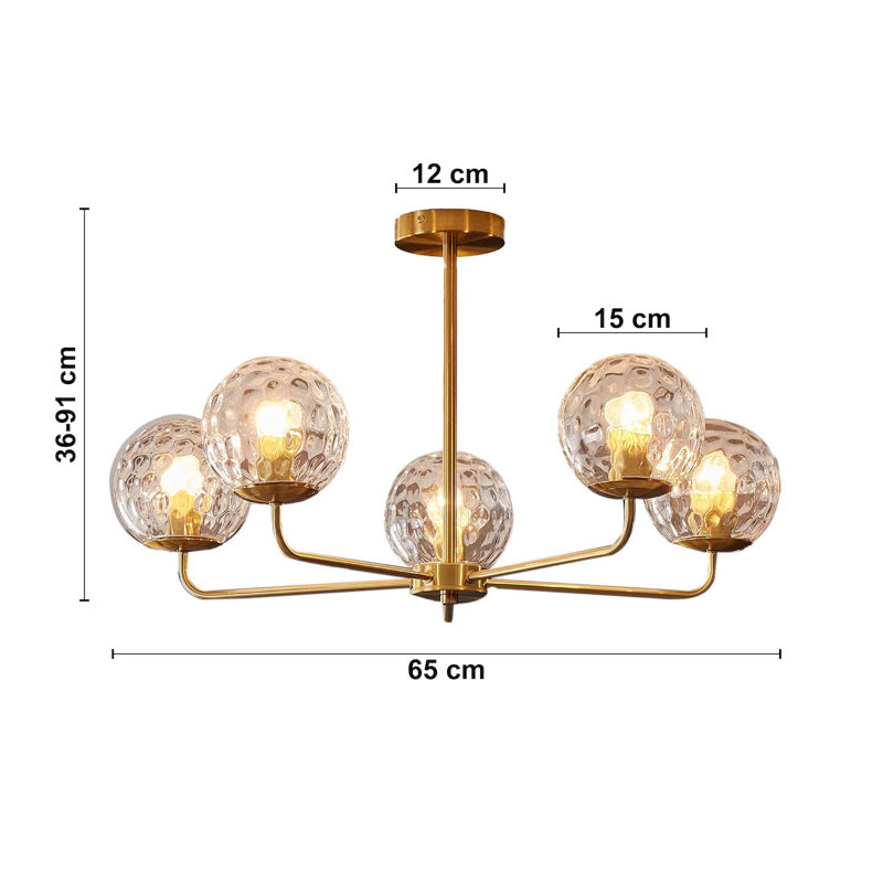 Moonya Glass Semi Flush Mount