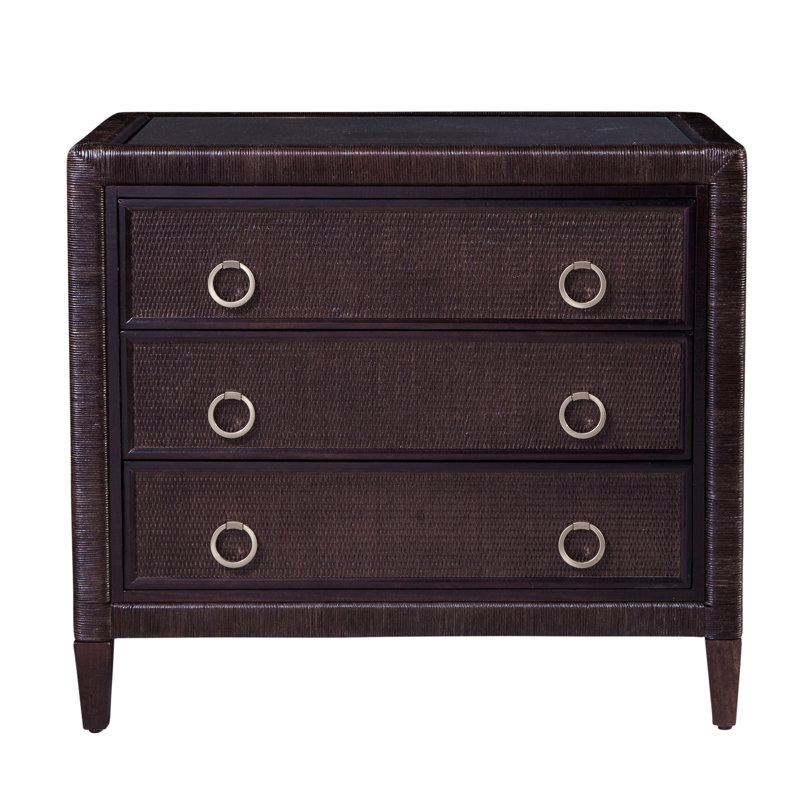Commode 3 tiroirs Warwick, Java, Laiton satiné