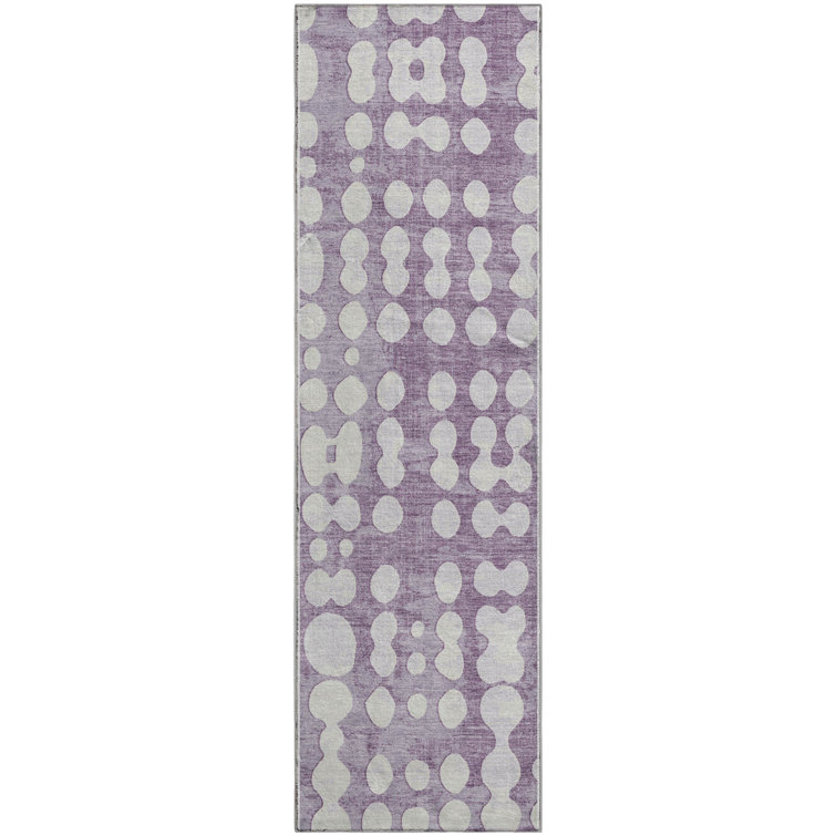 Premium Machine Washable Prisco Purple Rug