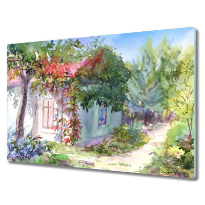 Signild Tempered Glass House Garden Chopping Board