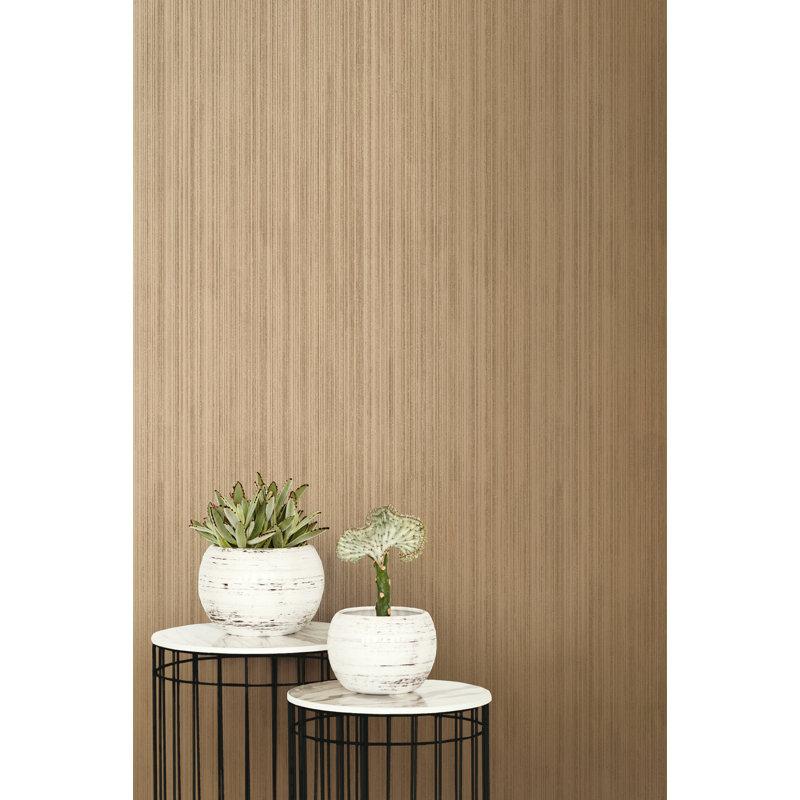 Aury 10.05m x 53cm Textured Metallic Finish Wallpaper Roll, Bronze