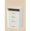 Commode moderne à trois tiroirs avec miroir éclairé à DEL et banc de rangement, armoire de rangement et de maquillage pour chambre multifonctionnelle, blanc