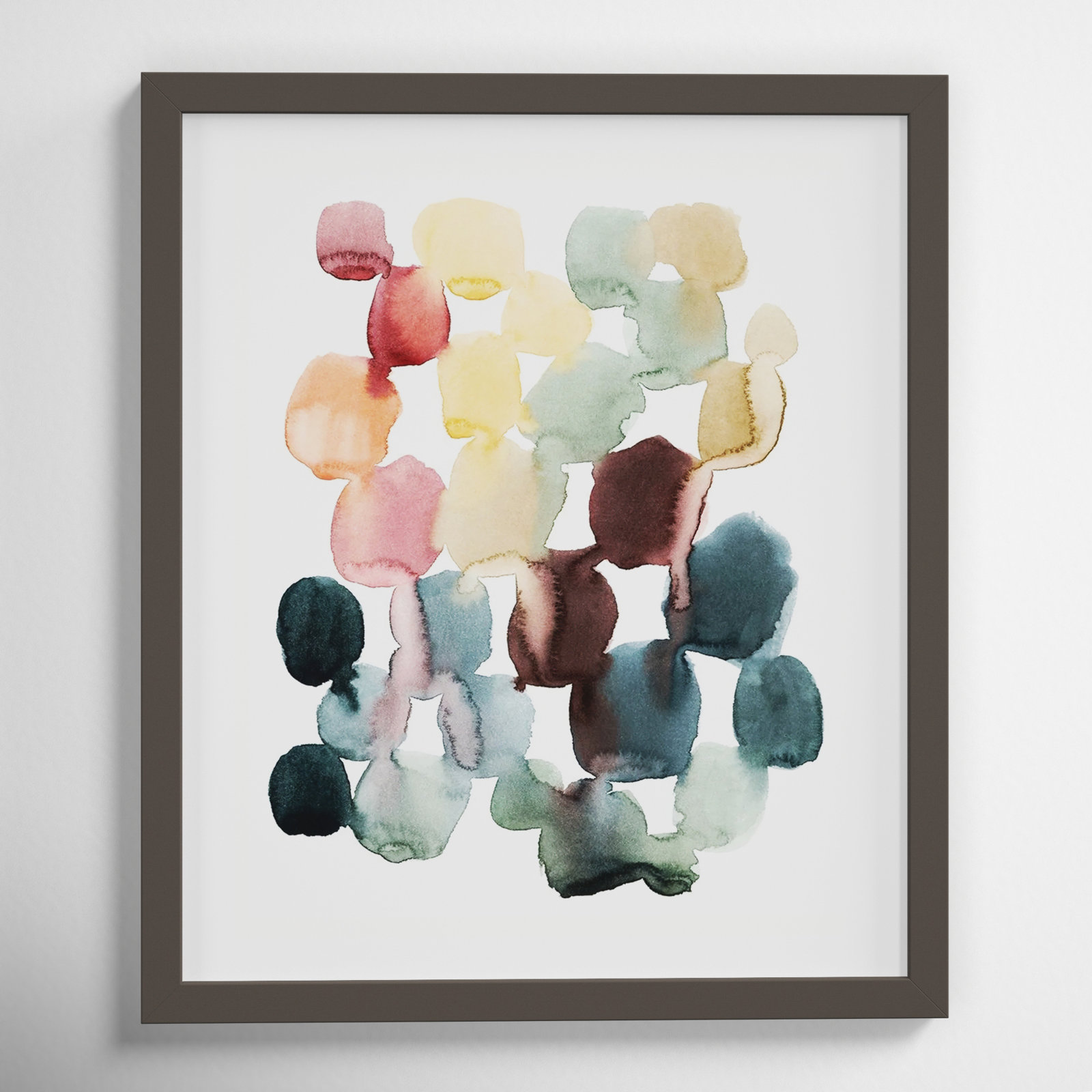 Desert Stones II by Grace Popp, Gray Framed Paper, 20" H x 17" W
