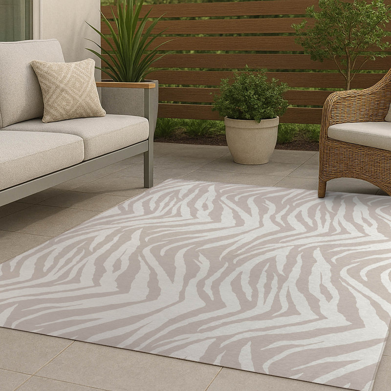 Tapis d'extérieur antidérapant à motif zébré, Rectangulaire 2 pi x 3 pi