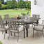 Table de salle à manger en aluminium avec trou pour parasol l 63,2 po x L 63,2 po Azur 