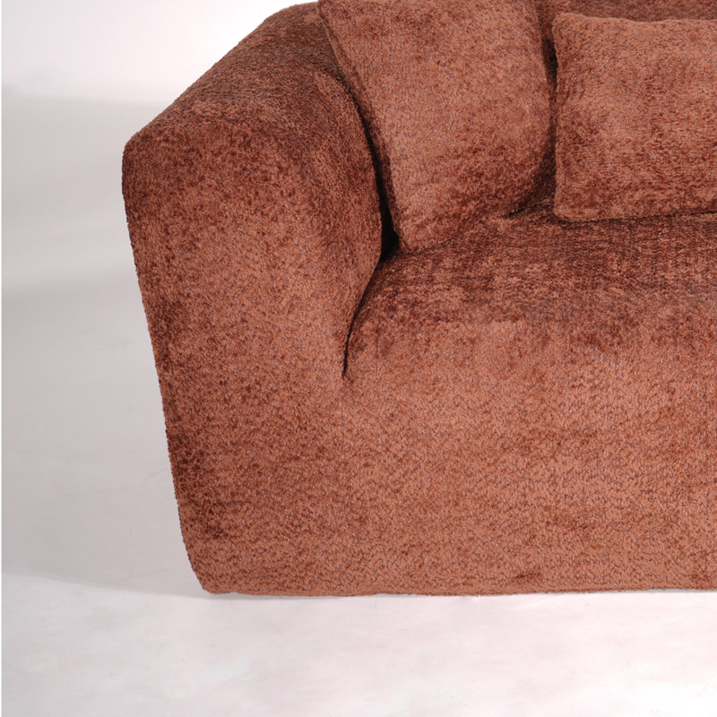 Canapé-lit sans ossature recouvert de chenille, canapé-lit profond, fauteuils de lecture, Rouge