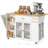 Kitchen Island Cart With Drop Leaf and Charging Station, Rolling Kitchen Island With Locking Wheels, 2 Storage Drawers-677292090