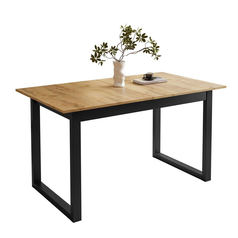 Extendable table ARTON II  140 cm, "U" legs, Black, Gold Craft Oak