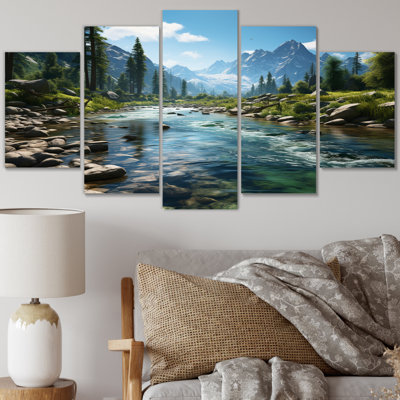 «USA Yosemite National Park Landscape III», impression d'art mural - 5 panneaux