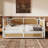 Upholstered Smart LED Bed Frame With Adjustable Height Headboard,No Box Spring Needed,Easy Assembly