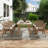 7-piece Outdoor Dining Set With Solid Wood Table And 6 Rope-woven Acacia Wood Chairs