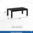 43" X 24" All-Weather Metal Outdoor Coffee Table With Wood-Look Top And Black Frame-2013961682
