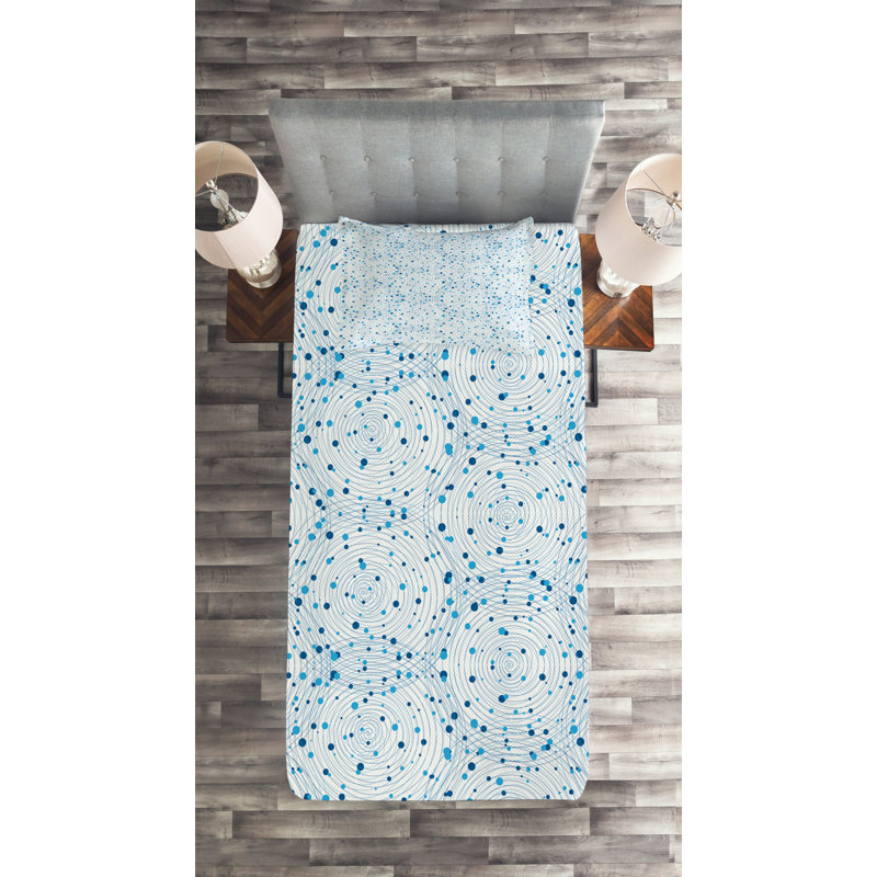 Modern & Contemporary Polyester Geometric Shapes Coverlet, Twin Bedspread + 1 Sham