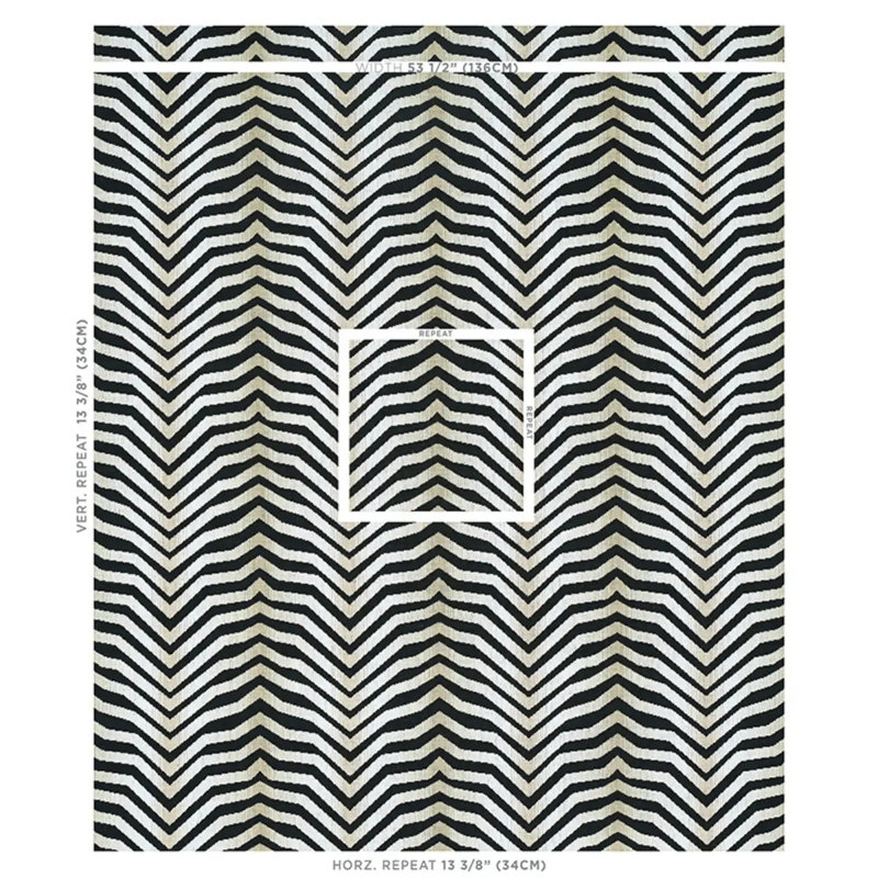 Tissu appliqué Schumacher x Neisha Crosland, Zebra Black