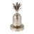 Tineo Side Table with Pineapple Base, Silver End Table for Living Room with Round Top, Metal Accent Table, 24" -1947153719