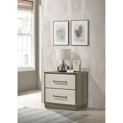 Edmondson Grey Oak 2-Drawer Nightstand