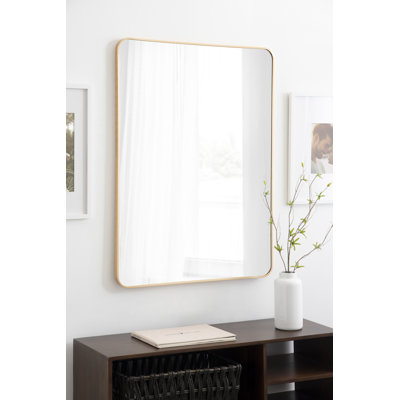 Anacleta Radius Rectangle Framed Wall Mirror