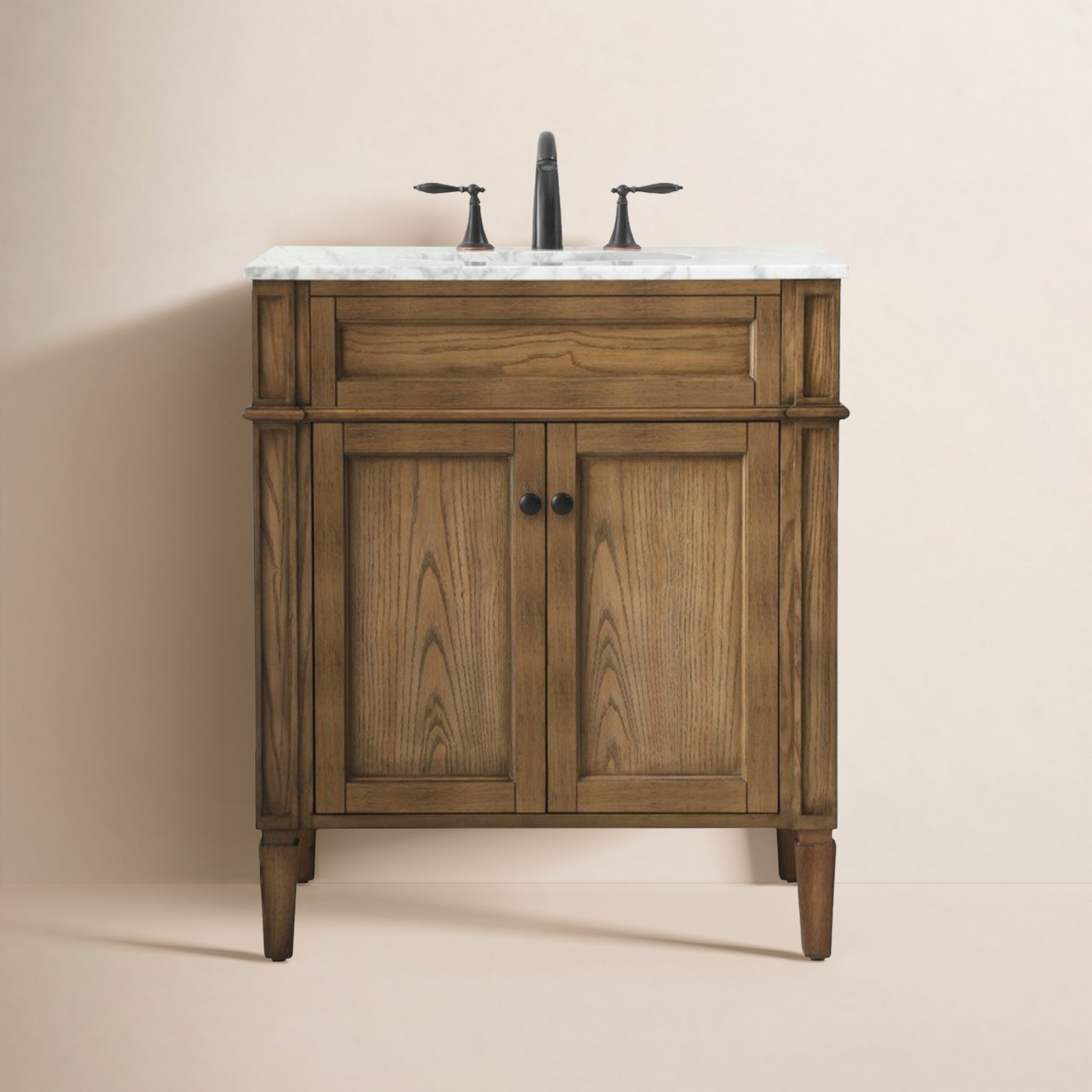 Rivers 30'' Single Bathroom Vanity, Driftwood